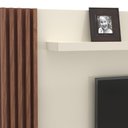 Ver imagem 3 de Painel Ripado Tv 55 Polegadas Suspenso com Espelho Dubai - Via Nossa - Off White e Naturale