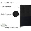 Ver imagem 3 de Cabeceira King 1,95m Berlim Suede Preto - Pallazio