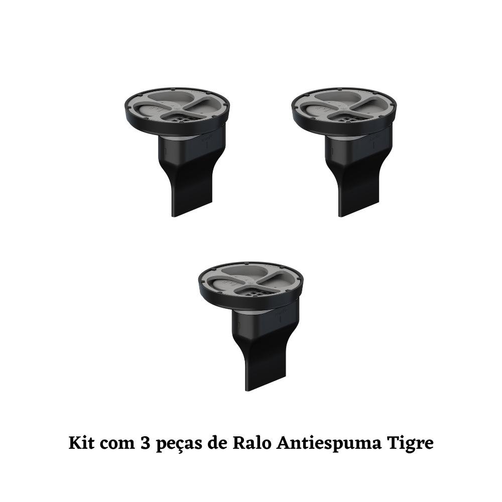 Kit 3 Pçs Ralo Anti-espuma Tigre sem Grelha Dn 100mm - 3
