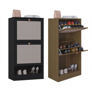 Kit 2 Sapateiras Tropical 2 Portas Multiuso Vertical Poquema