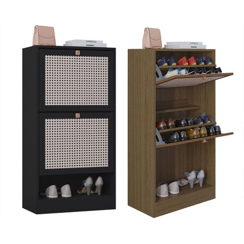 Kit 2 Sapateiras Tropical 2 Portas Multiuso Vertical Poquema