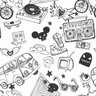Papel De Parede Para Menino Adolescente Fundo Preto E Branco - 2,5mx50cm - 1