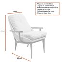 Ver imagem 5 de Poltrona Sala de Estar Leo 74cm Madeira Maciça | Linho Off White - Sallar Home