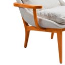 Ver imagem 6 de Poltrona Sala de Estar Leo 74cm Madeira Maciça | Linho Off White - Sallar Home