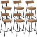 Ver imagem 1 de Kit 06 Banquetas Baixa para Cozinha Sala de Jantar Bar Bancada Milão L02 Bouclê Mostarda - lyam