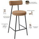 Ver imagem 4 de Kit 06 Banquetas Baixa para Cozinha Sala de Jantar Bar Bancada Milão L02 Bouclê Mostarda - lyam