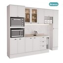 Ver imagem 3 de Cozinha Completa com Balcão Milla Jade 12 Portas 3 Gavetas MDF Branco Móveis Carraro