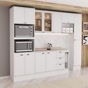 Ver imagem 1 de Cozinha Completa com Balcão Milla Jade 12 Portas 3 Gavetas MDF Branco Móveis Carraro
