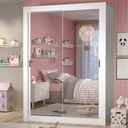 Ver imagem 1 de Guarda-roupa Infantil Madesa Theo 2 Portas de Correr de Espelho 4 Gavetas