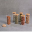 Ver imagem 2 de KIT POTE HERMÉTICO DE VIDRO QUAD TAMPA DE BAMBU 6 PÇS OIKOS