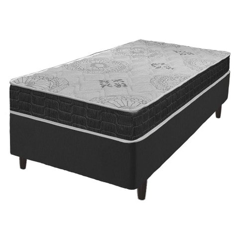 Cama Box Solteiro Preto + Colchão San Francisco D33 88cm