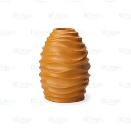 Vaso Ondas Decorativo Ocre Grande em Cerâmica - 3