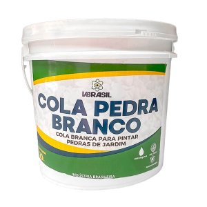 Cola Pedra Jardim 10l Vbrasil Fixador Decorativo Branco