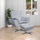Ver imagem 7 de Puff Decorativo Base Giratória Cromada Charger Suede Cinza