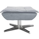 Ver imagem 2 de Puff Decorativo Base Giratória Cromada Charger Suede Cinza