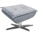 Ver imagem 1 de Puff Decorativo Base Giratória Cromada Charger Suede Cinza