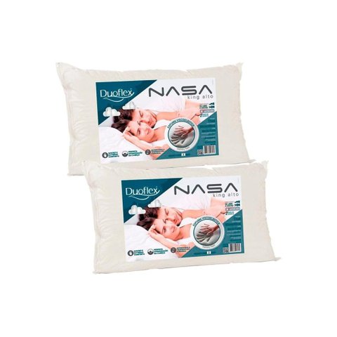 Travesseiro Viscoelástico Nasa Luxo King Nn1016 Kit C/ 2 Un (90x50) - Duoflex