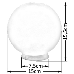 Globo de Vidro Fosco Esférico com Colar 08 X 15 - 2