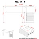 Ver imagem 3 de Escrivaninha para Escritório com 2 Gavetas Ripadas 135,8 Cm Cor:branco