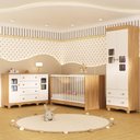 Ver imagem 2 de Quarto de Bebê Completo com Berço 3 em 1 para Colchão 130x60cm Luna Multimóveis Mp4532 Madeirado