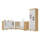 Ver imagem 1 de Quarto de Bebê Completo com Berço 3 em 1 para Colchão 130x60cm Luna Multimóveis Mp4532 Madeirado