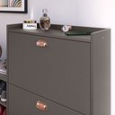 Ver imagem 5 de Sapateira Hall Entrada 2 Gaveta Basculante Puxador Concha Banco Prateleira Porta Sapatos Sala Quarto