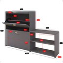 Ver imagem 7 de Sapateira Hall Entrada 2 Gaveta Basculante Puxador Concha Banco Prateleira Porta Sapatos Sala Quarto