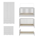 Ver imagem 3 de Quarto de Bebê Completo com Berço Americano 3 em 1 Realeza Multimóveis Mp4591 Branco