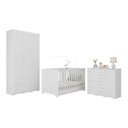 Ver imagem 2 de Quarto de Bebê Completo com Berço Americano 3 em 1 Realeza Multimóveis Mp4591 Branco