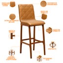 Ver imagem 4 de Kit 04 Banquetas Altas Para Cozinha Sala de Jantar Fixa Zoe B04 Couríssimo Whisky - Lyam Decor