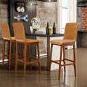 Ver imagem 2 de Kit 04 Banquetas Altas Para Cozinha Sala de Jantar Fixa Zoe B04 Couríssimo Whisky - Lyam Decor