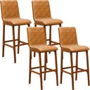 Ver imagem 1 de Kit 04 Banquetas Altas Para Cozinha Sala de Jantar Fixa Zoe B04 Couríssimo Whisky - Lyam Decor
