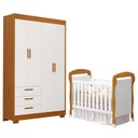 Ver imagem 1 de Jogo de Quarto Infantil Guarda Roupa Zaki e Berço Mini Cama Danny Branco Fosco/savana - Reller Mó
