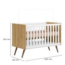Ver imagem 4 de Berço Mini Cama Q Encanto Retrô Freijó/branco Acetinado com Colchão Supreme - Qmovi