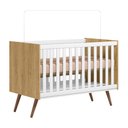 Ver imagem 3 de Berço Mini Cama Q Encanto Retrô Freijó/branco Acetinado com Colchão Supreme - Qmovi
