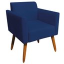 Ver imagem 1 de Poltrona Decorativa Isabella Pés Palito Madeira Suede Azul Marinho - Gran Belo