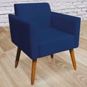 Ver imagem 2 de Poltrona Decorativa Isabella Pés Palito Madeira Suede Azul Marinho - Gran Belo