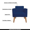Ver imagem 4 de Poltrona Decorativa Isabella Pés Palito Madeira Suede Azul Marinho - Gran Belo