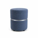 Ver imagem 2 de Puff com Cinta no Meio Prata Azul Linho - Let Móveis