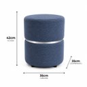 Ver imagem 3 de Puff com Cinta no Meio Prata Azul Linho - Let Móveis