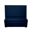 Ver imagem 1 de Kit Cabeceira de Cama Box e Calçadeira Baú Retro Capitonê Botão Encapados Queen 160 Cm Suede Azul Ma