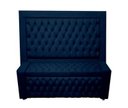 Ver imagem 1 de Kit Cabeceira de Cama Box e Calçadeira Baú Retro Capitonê Botão Encapados Queen 160 Cm Suede Azul Ma