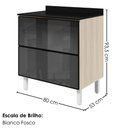 Ver imagem 3 de Balcao com Tampo 2 Gavetoes Vidro MDF 80 cm Kali 1641227 Bianco Toq Nicioli