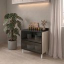Ver imagem 7 de Balcao com Tampo 2 Gavetoes Vidro MDF 80 cm Kali 1641227 Bianco Toq Nicioli