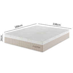 Colchão Massageador Mola Ensacada Casal 34x138x188cm Jupiter Rustico Palha - Casa Giulia - 3