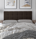 Ver imagem 2 de Cabeceira Suspensa Almofada Cama Casal Box Queen King 160x55 Modelo Calipha Marrom