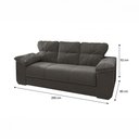 Ver imagem 4 de Sofá 2 e 3 Lugares 1025 Veludo Cinza Mamflex