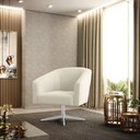 Ver imagem 2 de Poltrona Decorativa Base Giratória Cromada Stella Bouclê D03 - D'Rossi