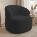 Ver imagem 1 de Poltrona Giratória Orgânica para Sala de Estar Living Helena L02 Suede Preto - Lyam Decor