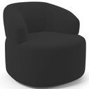 Ver imagem 2 de Poltrona Giratória Orgânica para Sala de Estar Living Helena L02 Suede Preto - Lyam Decor